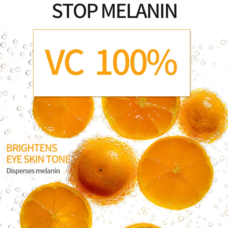 Vitamina C para eliminar las bolsas de los ojos, melanina de la piel, diluye las líneas finas, mejora las ojeras, esencia VC, suero ocular