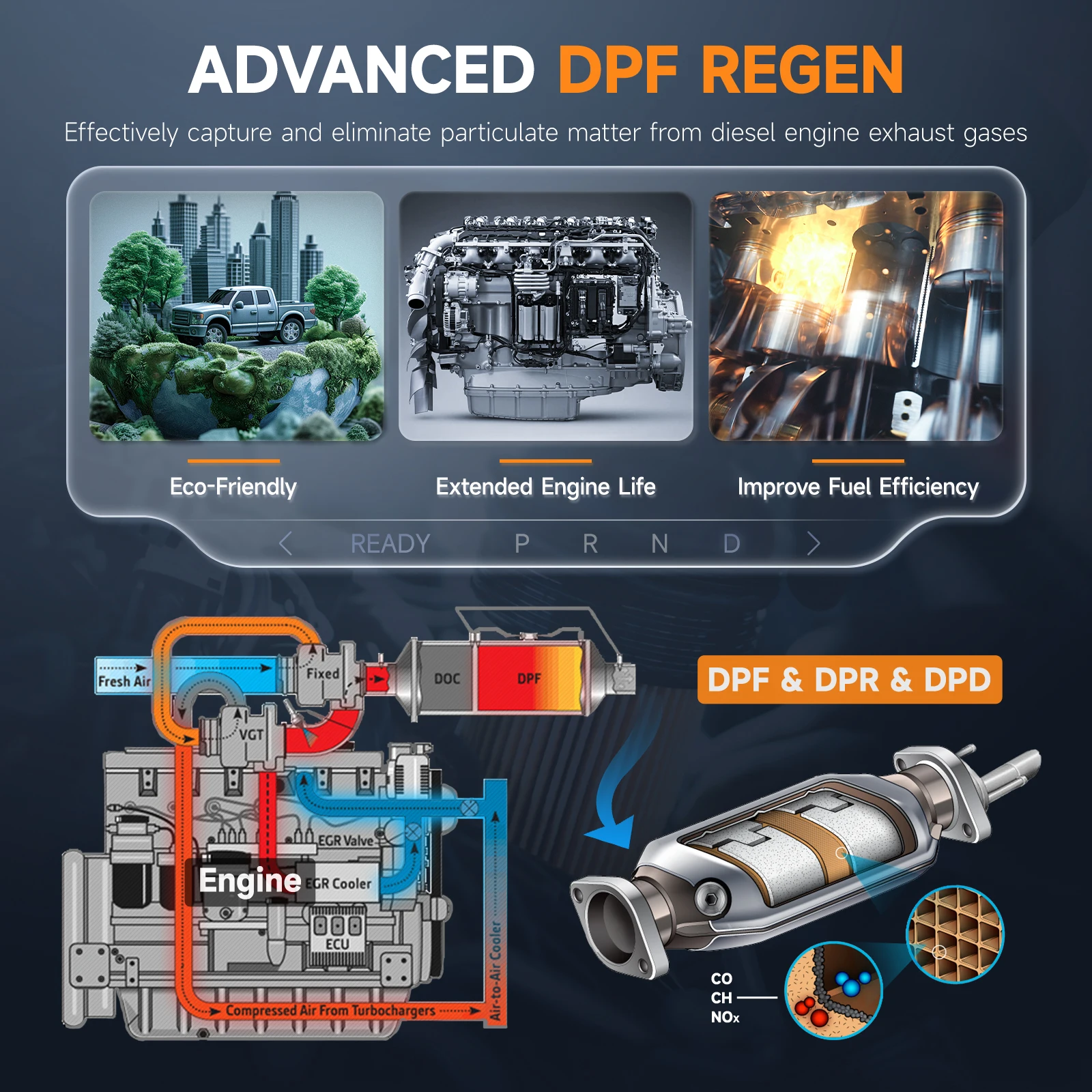 FOXWELL HD500 الثقيلة شاحنة الديزل الماسح الضوئي أداة تشخيصية DPF Regen حاقن قطع الحد إعداد 24 فولت شاحنة الماسح الضوئي #3