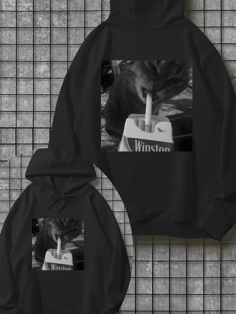 

2025 Autumn and Winter Men Hoodie Black Pullover Sweatshirt Kangaroo High-end Luxury Is for Both Men and Women Top Y2k