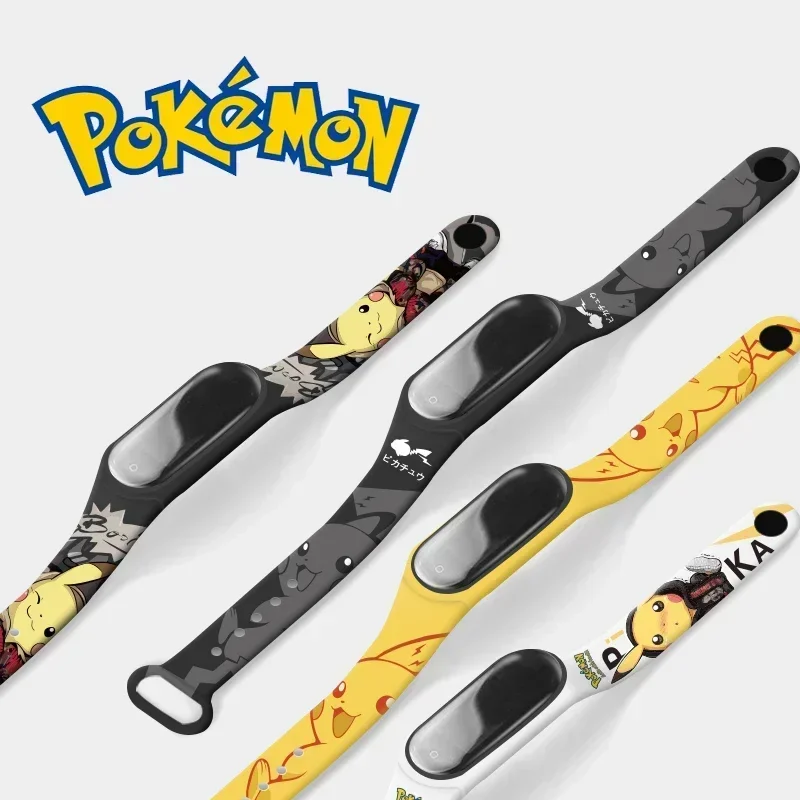 New Pokemon Digital Watch Anime Pikachu Squirtle Eevee Charizard Student Silicone LED kids Sport Wristband Waterproof Watch Toy