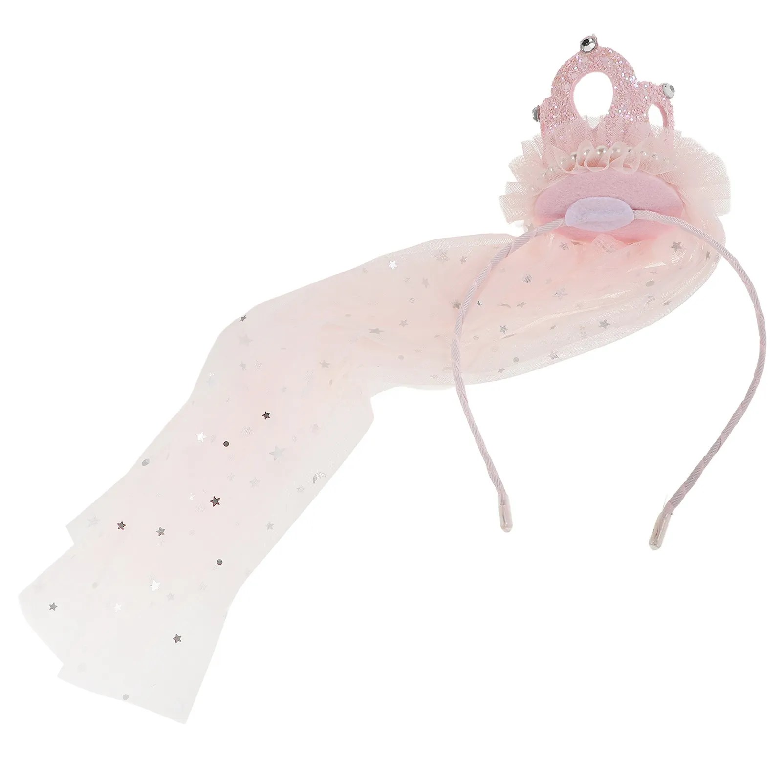 

Цветочная белая повязка на голову с вуалью, корона с жемчугом и кристаллами, свадебный головной убор, аксессуары для фотосессий на свадьбу, день рождения и вечеринку