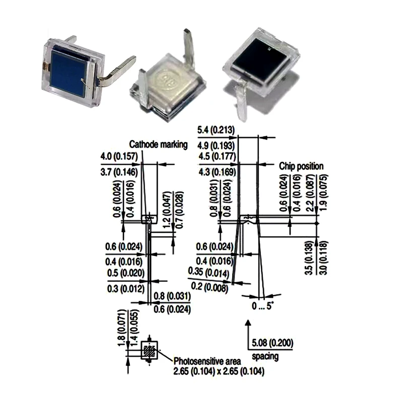 10Pcs/Lot BPW34 DIP-2 Photodiode BPW34 Silicon PIN photodiode infrared receiver tube