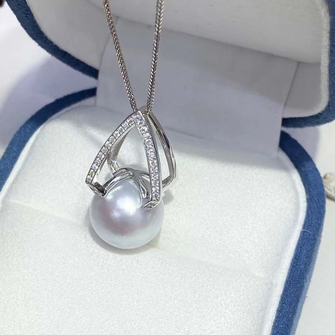 

925 Sterling Silver Pendant Mount Base Mountings Findings Parts Fittings Accessories for 12-13mm Pearls Beads 5pcs/lot