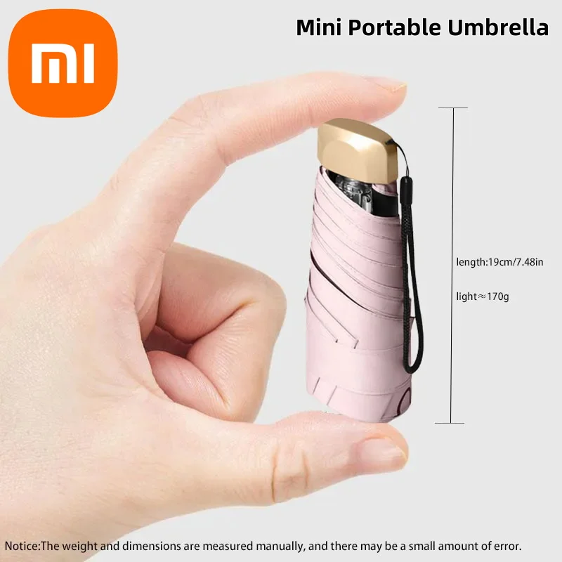 Xiaomi Mini Capsule Umbrella UV Protection Ultra Light 55% Sun Rain Umbrella Portable Lightweight Pocket Sunshade Umbrella 2024