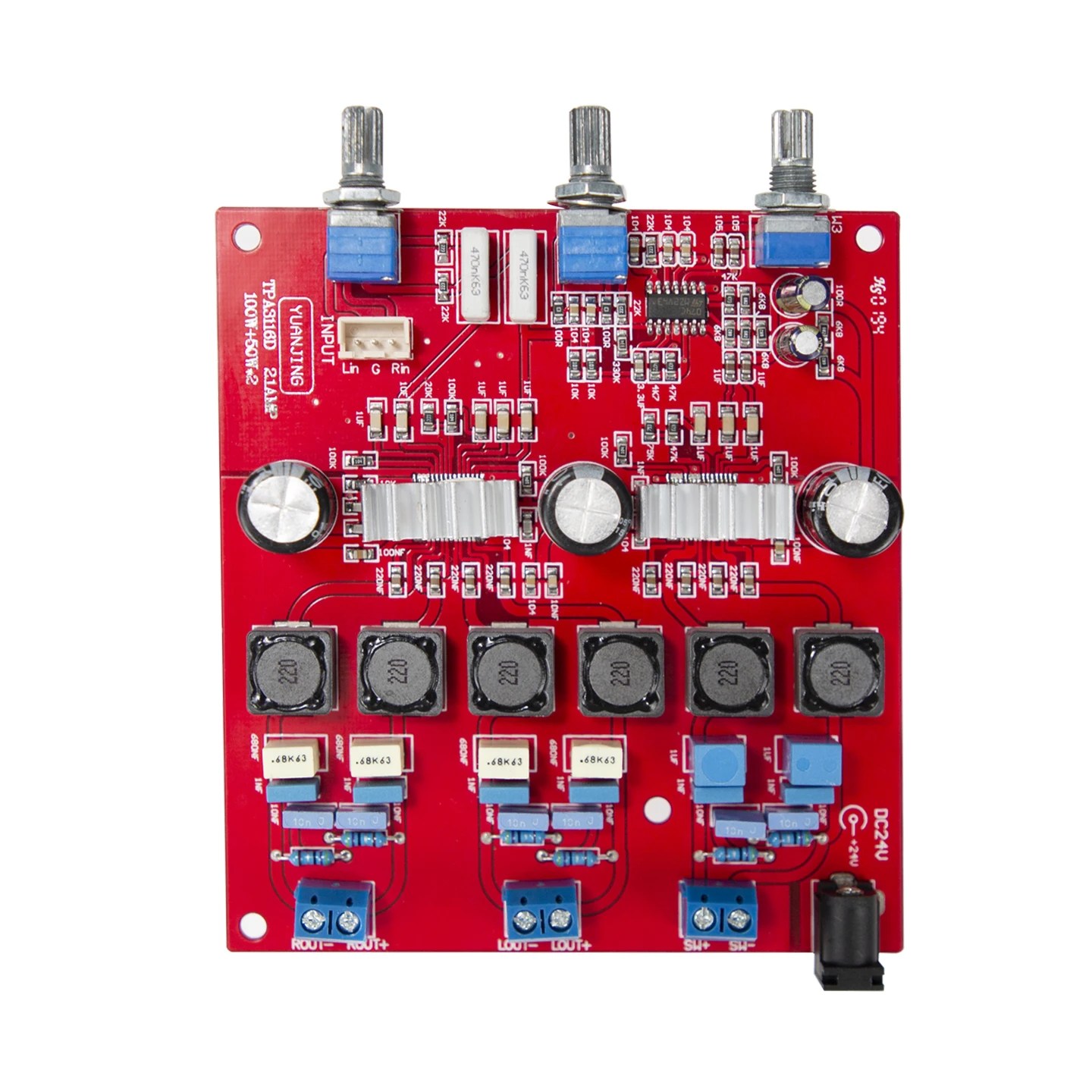 TPA3116 2.1 Channel Digital Power Amplifier Board 50Wx2+100W Class D HiFi Stereo Audio Amp Module with Subwoofer Output DC18-24V
