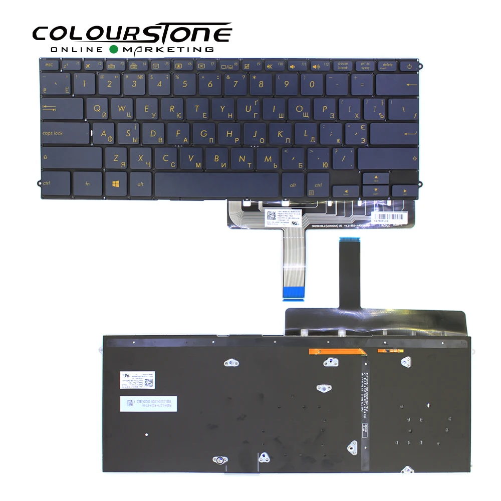 Ru ux490 notebook para asus zenbook ux490 ux490ua ux490 rússia novo modelo retroiluminado teclado do portátil