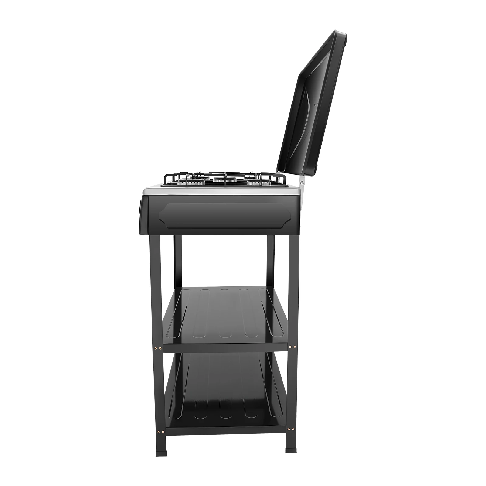 موقد غاز طبيعي محمول إشعال يدوي مع 5 شعلات وغطاء حجب الرياح للتخييم وصيد الأسماك والأنشطة الخارجية للسفر في الهواء الطلق