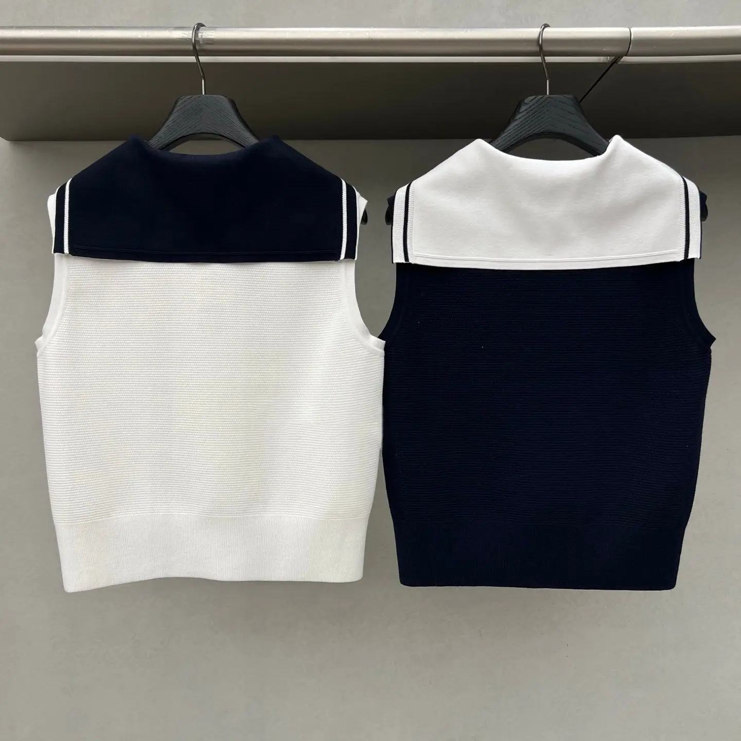 2026 Spring Autumn Korean Style Women Golf Vest Letter Logo Sailor Collar All-match Sports Waistcoat Ladies Golf Outerwear