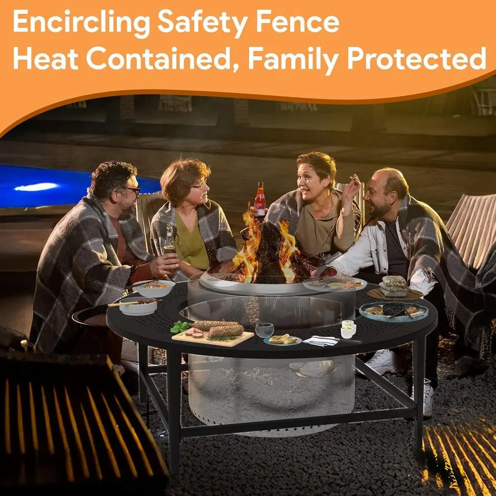 طاولة حفرة النار الخارجية التي لا يدخن للموقد المنفرد يوكون ونار النار، محيطة فولاذية حرق الخشب لحفر النار