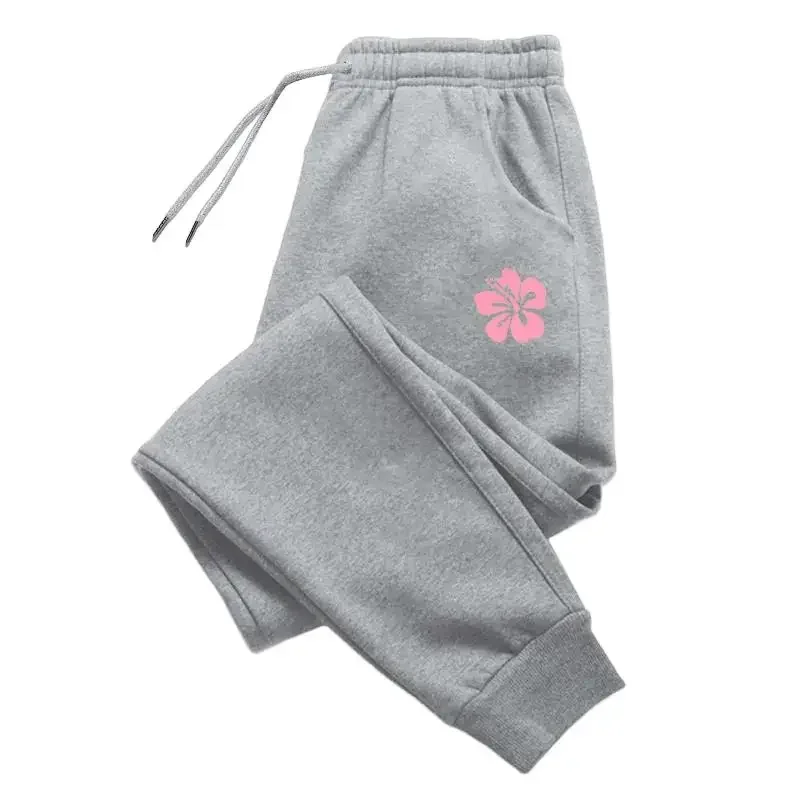 

Autumn and winter sweatpants, casual sports pants, cute flower printed jogging pants, comfortable home and outdoor pants