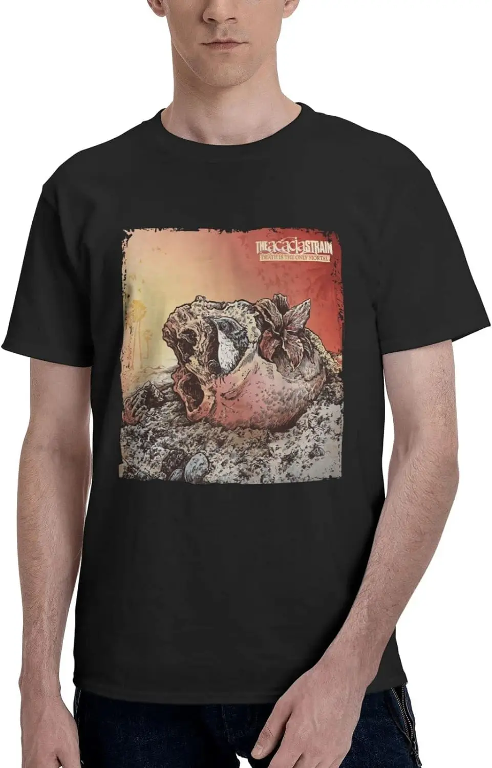 

Мужская хлопковая футболка с коротким рукавом и круглым вырезом