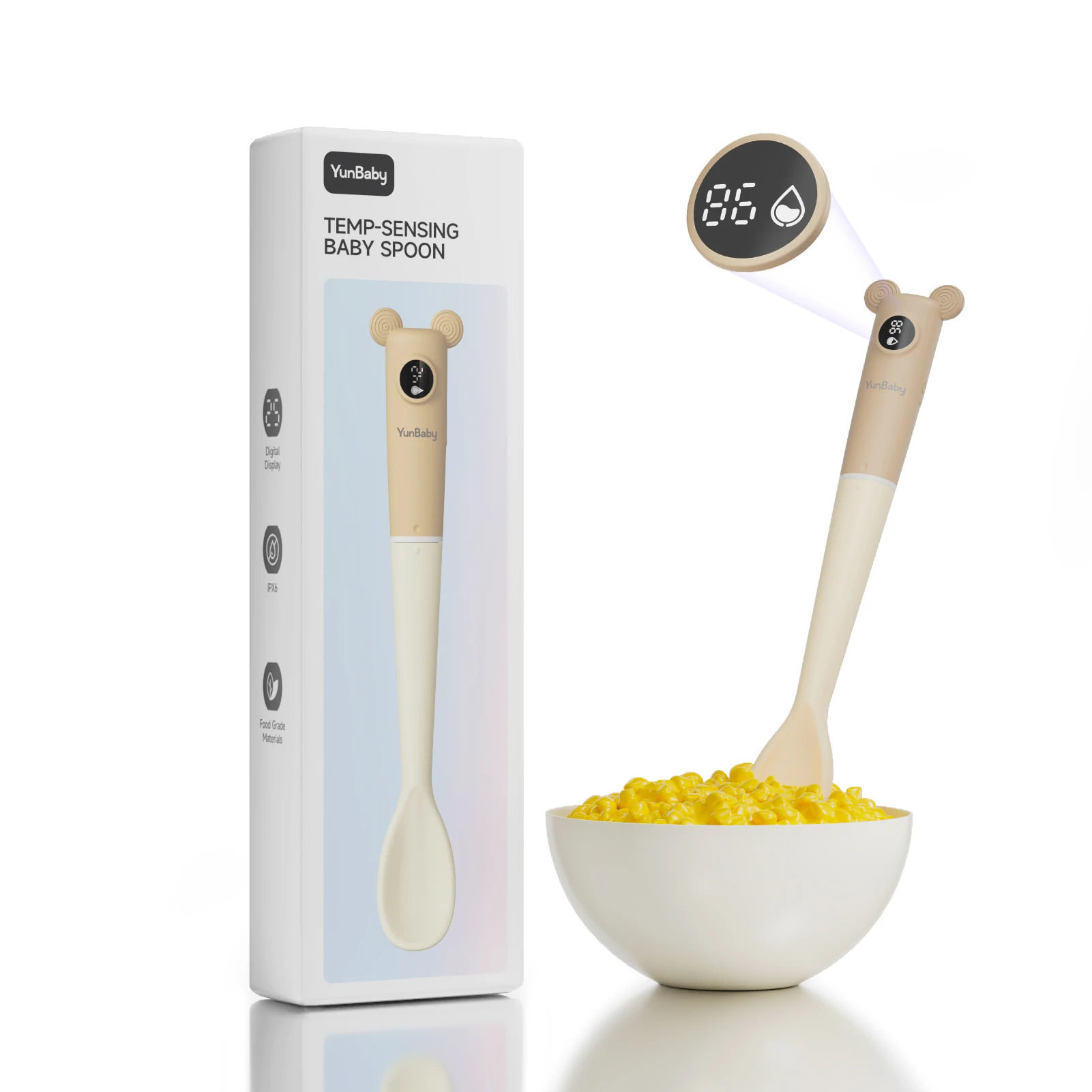

YunBaby Pro Smart Baby Food Thermometer Spoon - Instant-Read OLED Spoon for Infant Feeding, Perfect for Puree & Milk