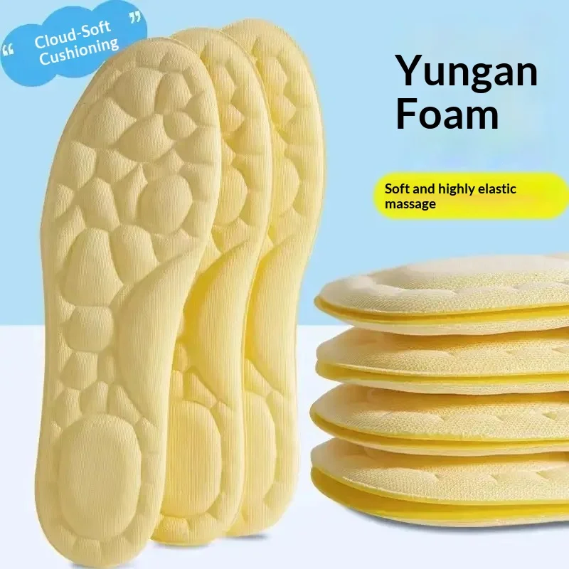 6D Cloud Soft Shoe Insoles Super Shock Absorbing Sport Shoe Pads Breathable Sweat‑Absorbent Comfortable Foot Care Inserts