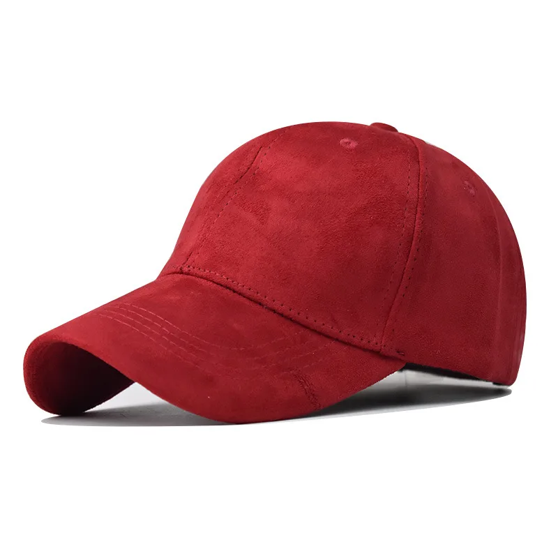 Neue Großhandel Wildleder Baseball Cap Herbst Winter für Männer Frauen Winter Solide Straße Hut Unisex Einstellbar Casual Plain Gorra Caps – Detail 2