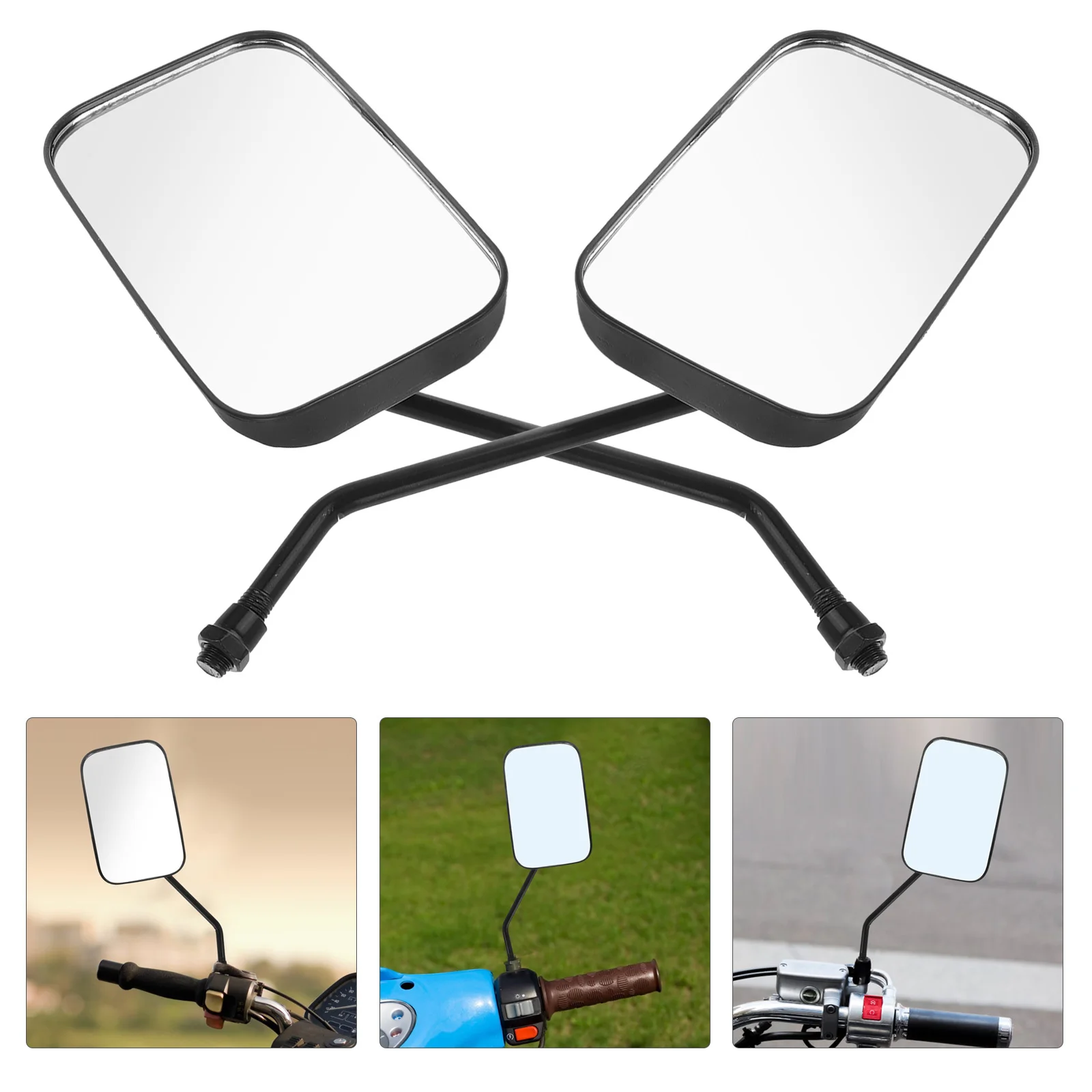 

1Pair Motorcycle Rearview Mirror Replacement Handlebar Modified Wide Angle Reflective Scooter Rear View Motorcycle Mirrors