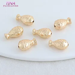 10PCS 7*12.5MM 14K Gold Color Brass Fish Charms Pendants Jewelry Making Supplies Diy Necklaces Bracelet Findings Accessories