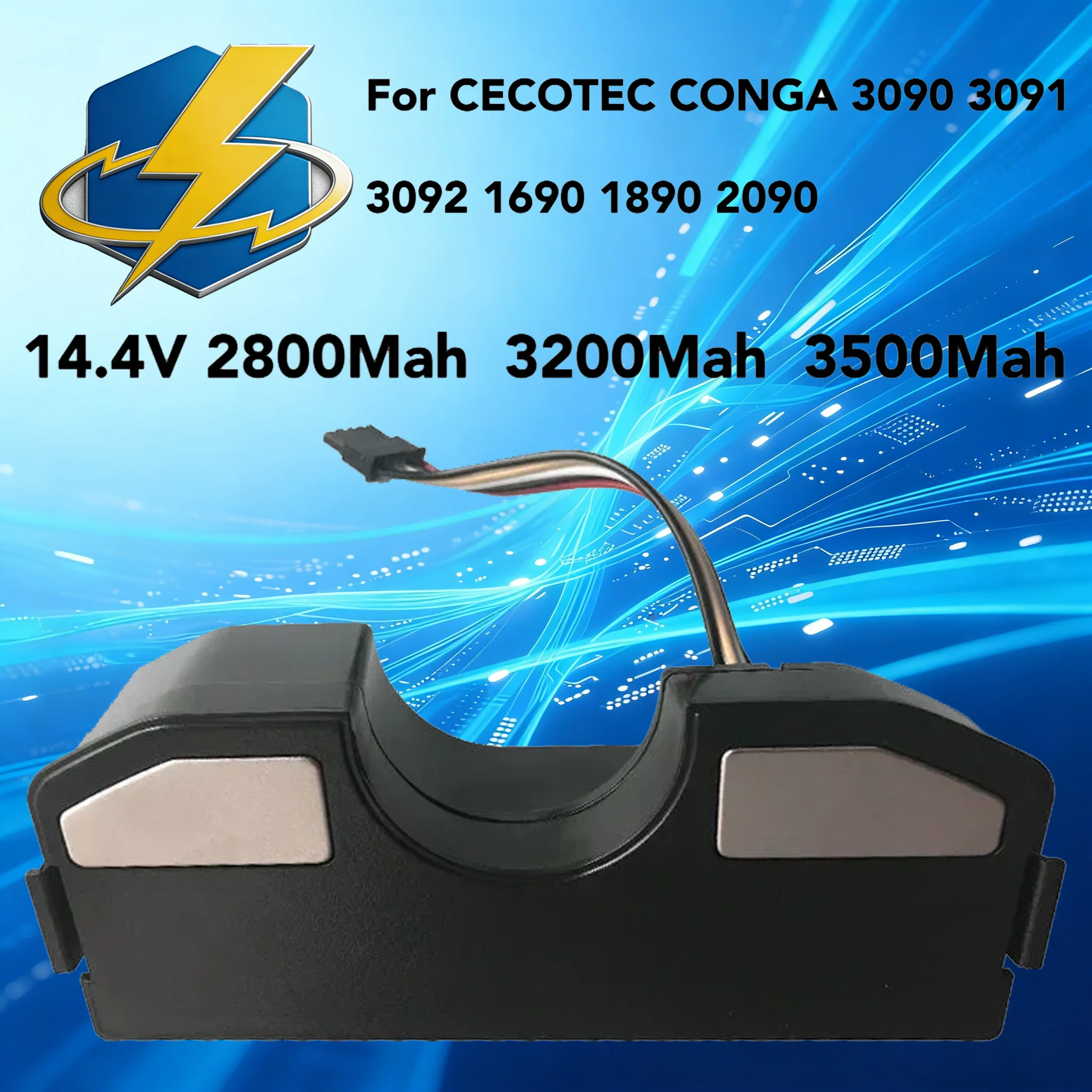 

JULI 14.4V 2600mAh~5000mAh Replacement Battery For Cecotec Conga 3090 3091 3092 1690 2090 Robot Vacuum Cleaner Accessories