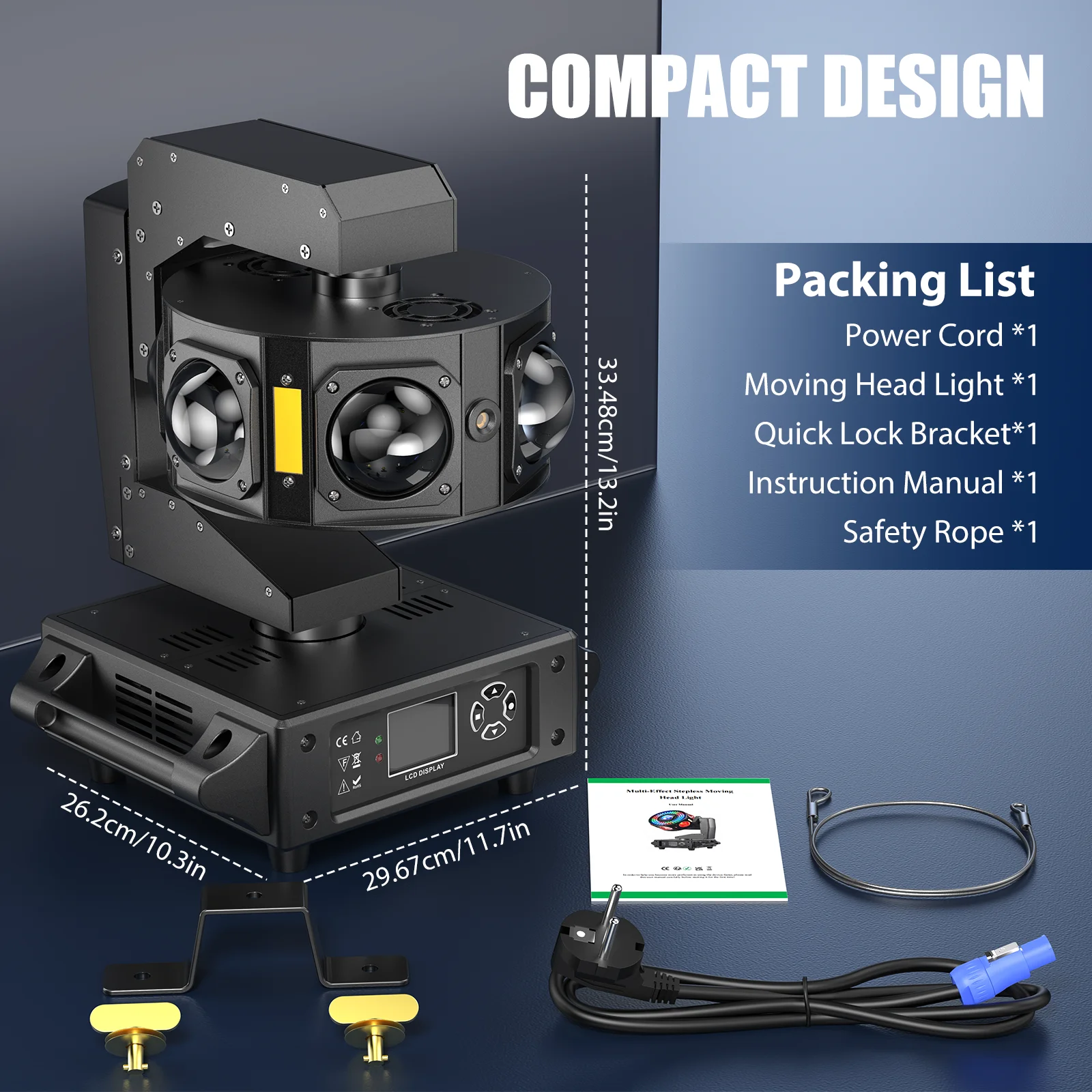 Datewink 160W LED Beam Moving Head Lights RGBW 360°Rotation Stage Lighting Projector DMX512 For Disco DJ Wedding Party Show Club