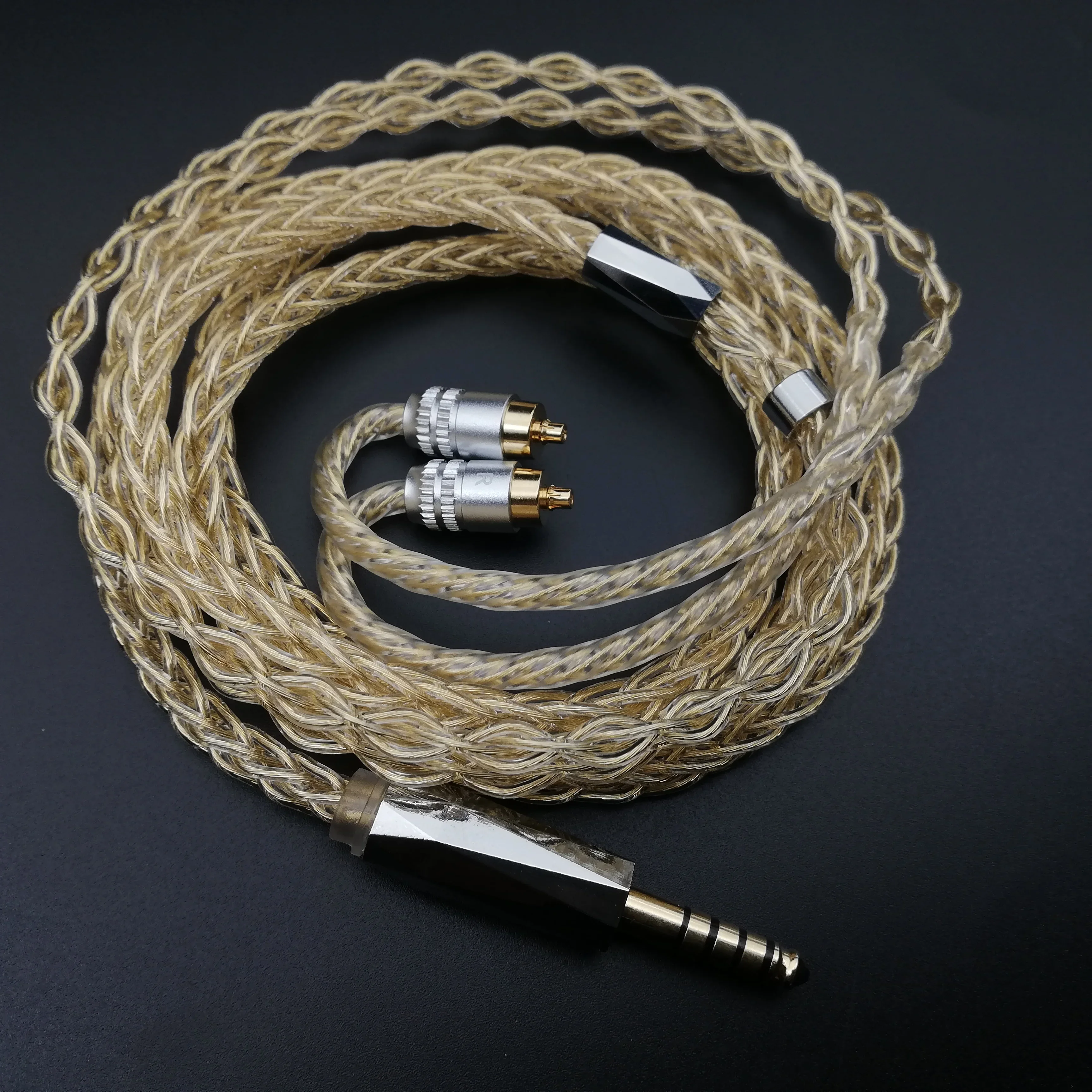 HIFI OCC 8 Core 5N Pure Silver Gilded Cable Earphone Cable high Quality Iem Cable Upgrade For MMCX 2PIN0.78 IE300/900