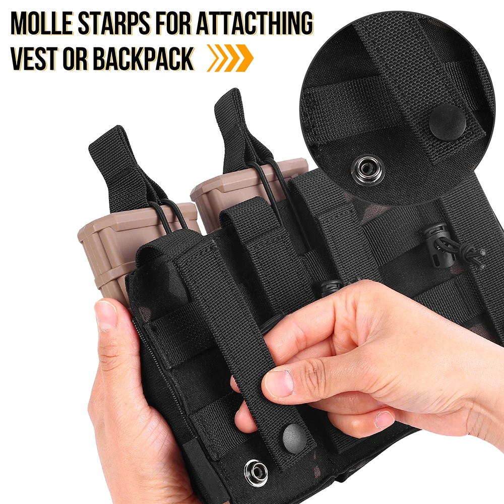 Tactical Molle Magazine Pouch Tactical Pouch Single/Double/Triple Rifle Pistol Mag Pouch 2-Layer Cartridge Holder for M4 M14 M16