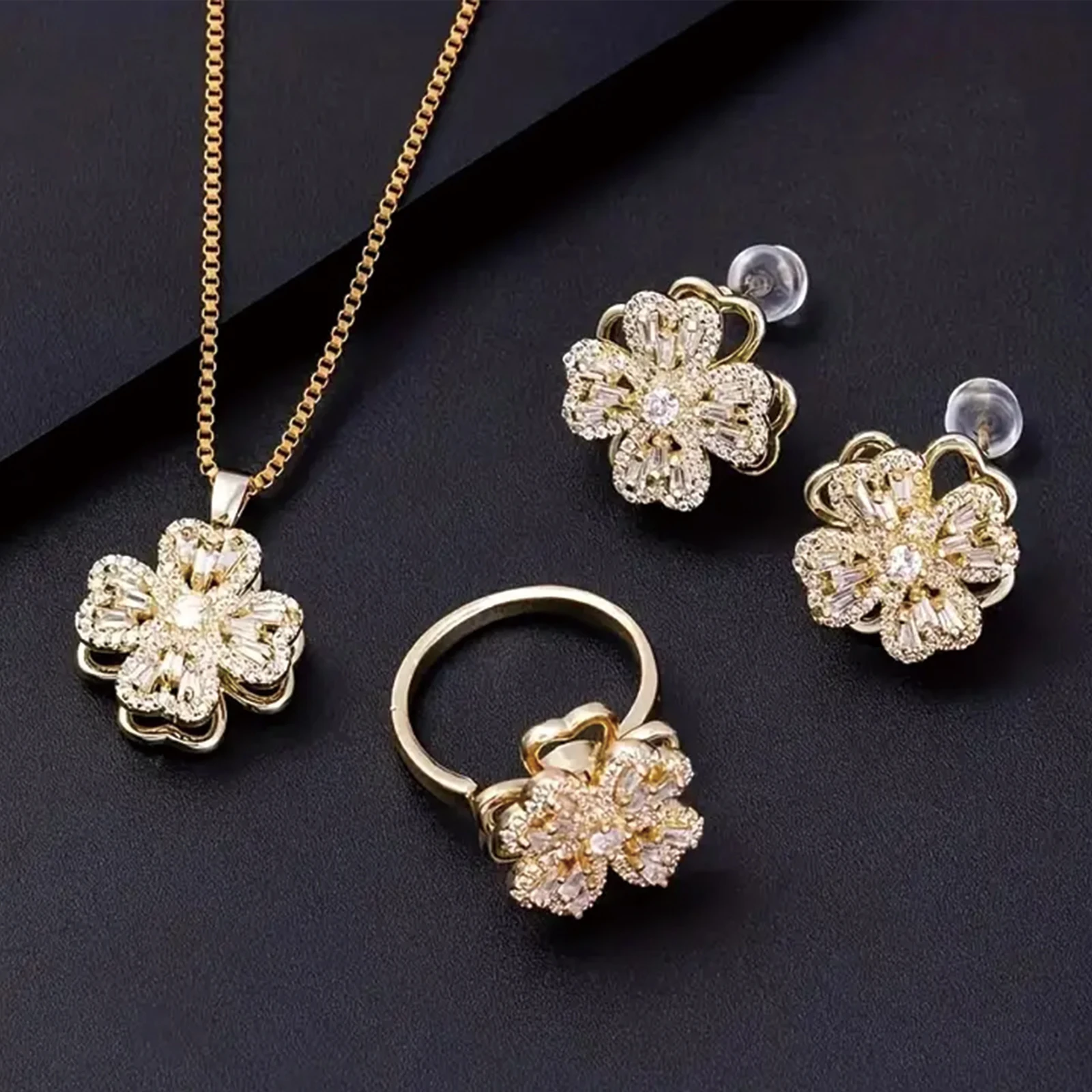 طقم مجوهرات من الفضة عيار 925، بما في ذلك قلادة أنيقة وسوار وأقراط رقيق، أفضل هدية لعيد الميلاد والهالوين