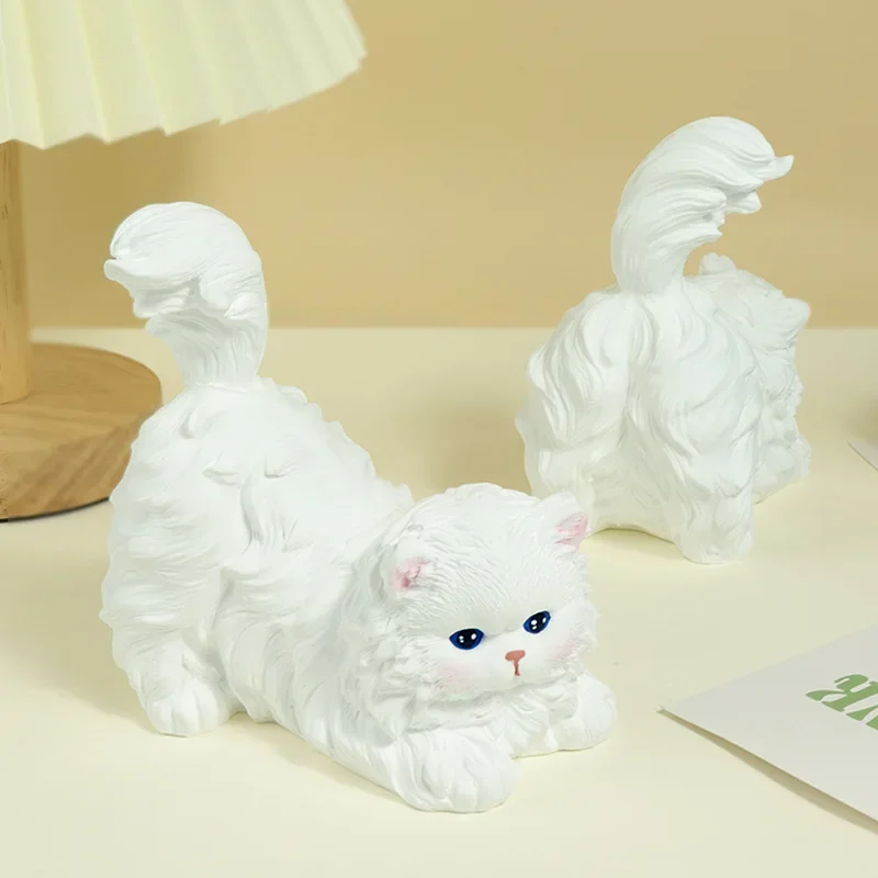 

Three-dimensional cute Persian cat cat plaster mold entrance desktop ornament table diffuser stone aromatherapy silicone mold