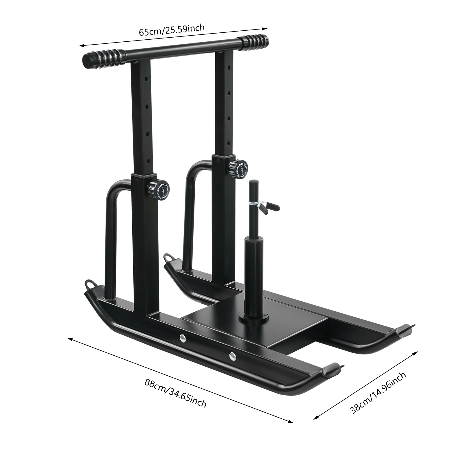 Black Steel 88x38cm Fitness Sled Car 5th Gear Height Adjustment Weight Training Sled Strength Training Push-Pull Sled