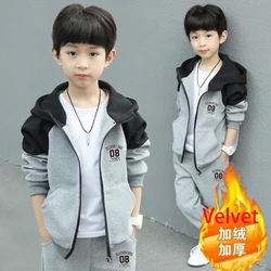 Kids Autumn Spring 2Pcs Hoodie Pants Sports Suits 2-14 Years Boys Casual Outfits Tracksuits Children Clothing Sets