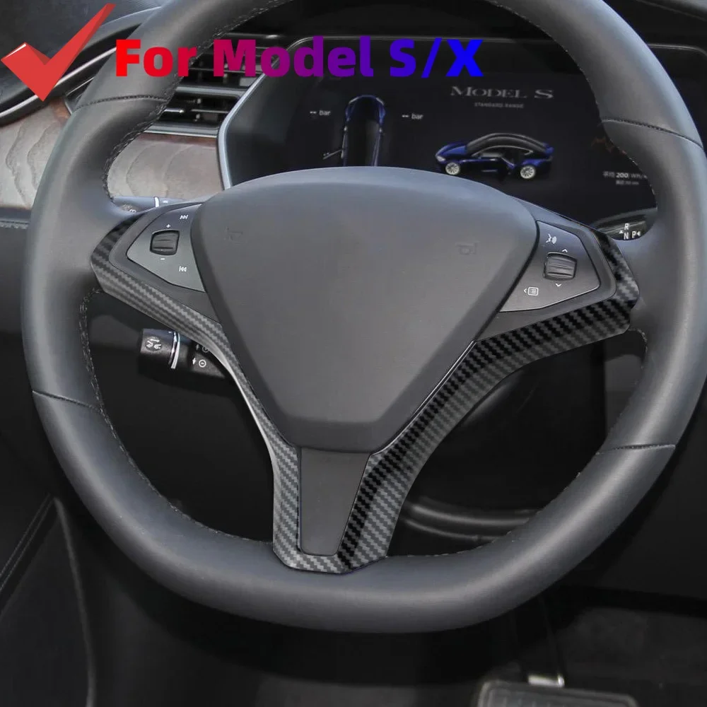 ABS Car Steering Wheel Sequins Panel Cover Trim For Tesla Model X S 2016 2017 2018 2019 2020 2021 Accessories