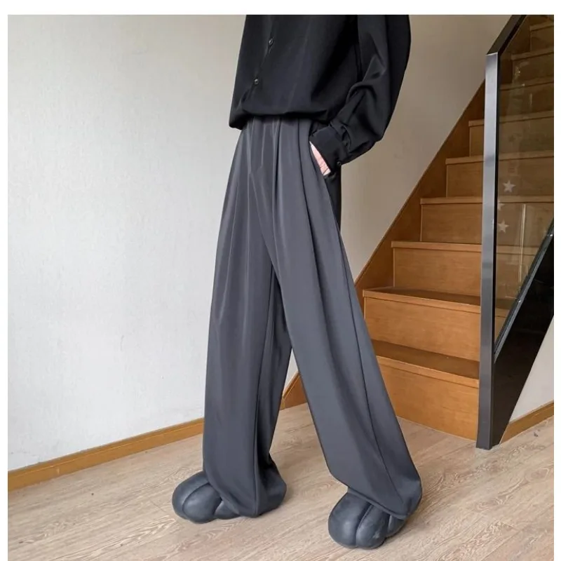 QWEEK Baggy Casual Black Suit Pants Men Elegant Korean Fashion Classical Wide Trousers Women Old Money Spring Summer Pantalones