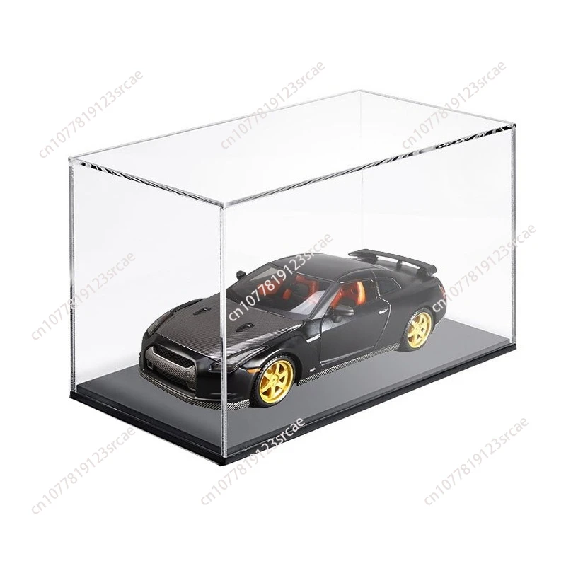 Illuminated acrylic display case with light, electric rotating turntable dust-proof display stand for rugby figurine models