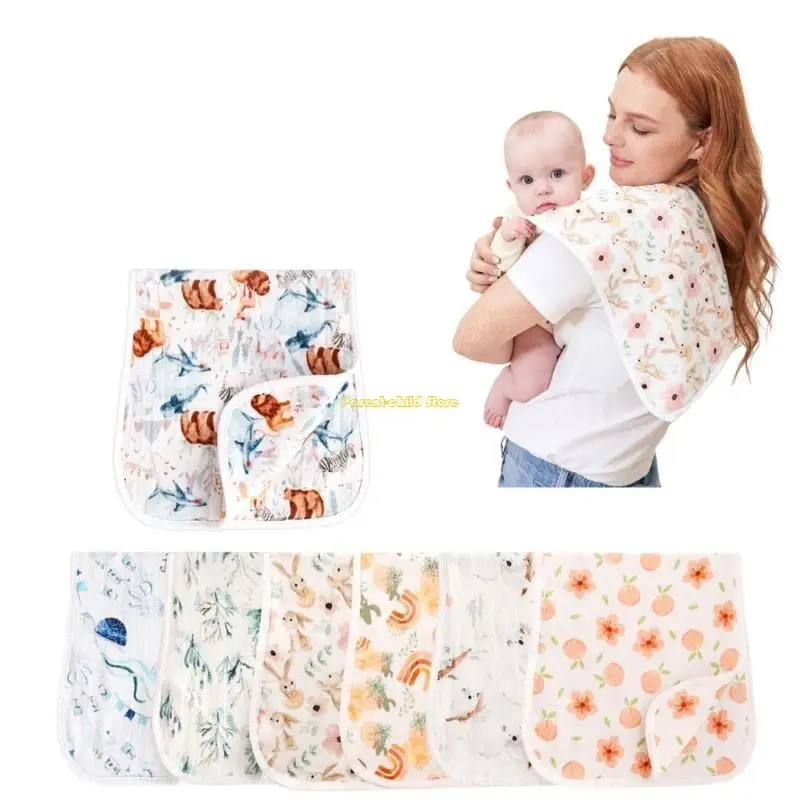 

WXTD Newborn Burp Cloth Solid Cartoon Print Baby Burping Towel Breathable Drool Bib