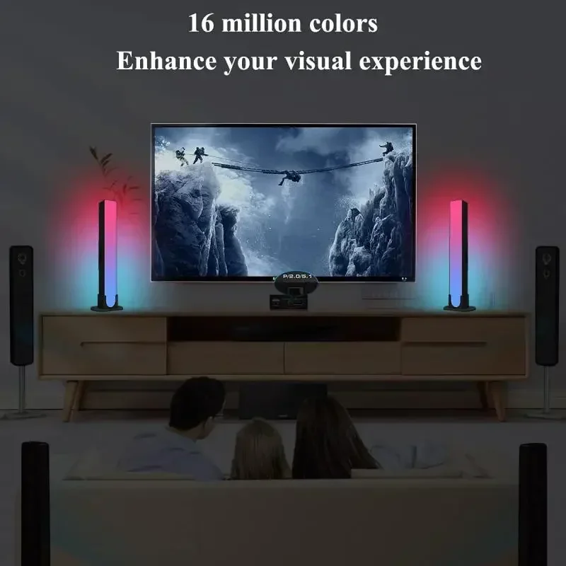 Smart RGB LED Light Bars Night Light Backlight for Gaming TV Room Decoration Lamp with Bluetooth APP Control Music Rhythm Lights