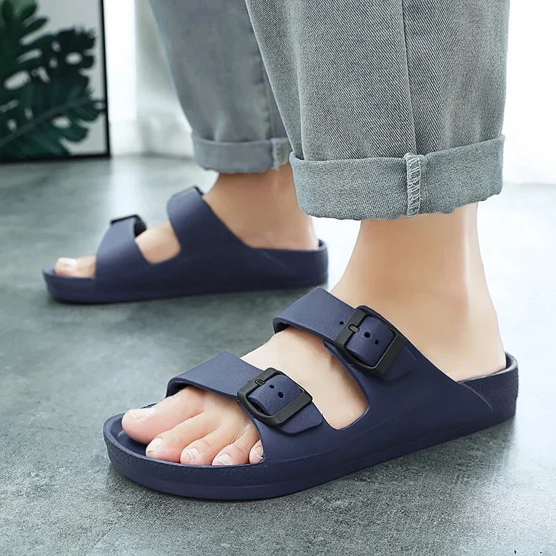 Flip-flop 2024 Summer Men\'s Sandal Brand Women Men Slippers Soft Sandals Women Beach Casual Shoes EVA Slides Platform Sandals