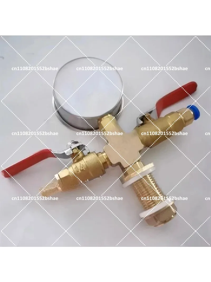 Vacuum Defoaming Tank Pressure Gauge Silicone Oil Gauge Set with Valve -0.1Mpa Negative Pressure Gauge 8MM/10MM/7/16-20UNF