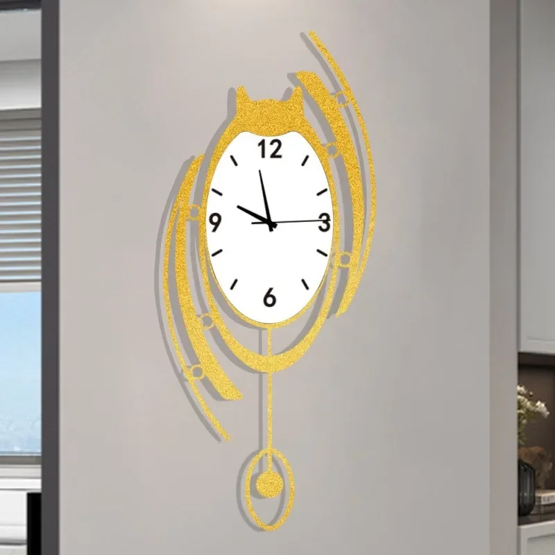 Modern Wall Clock Aesthetic Wall Watch Nordic Luxury Elegant Pendulum Clocks Minimalist Silent Decorative Living Room Watches