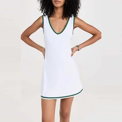 Sean Tsing® Tennis Golf Dresses with inner Shorts Woman Girls Sleeveless Elastic Sport Dress for Workout Badminton Pickleball