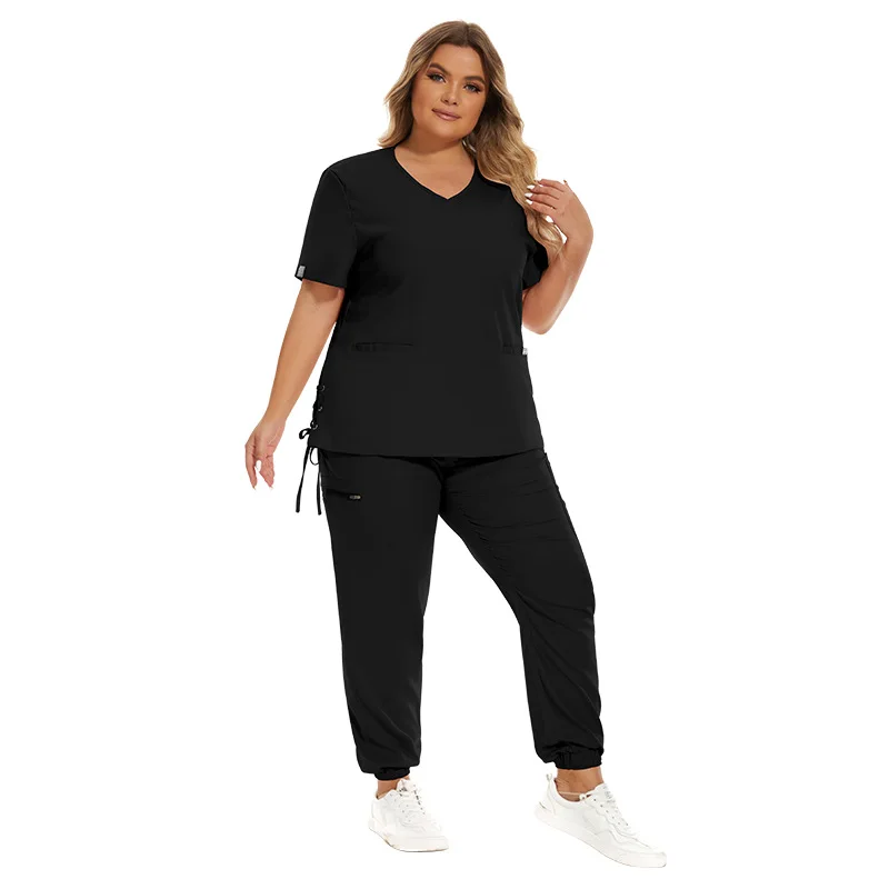 New Scrubs Set Medical Uniforms Stretch Scrub Tops with Pocket Pants Nurse Uniform Doctor Surgery Overalls Beauty Salon Workwear