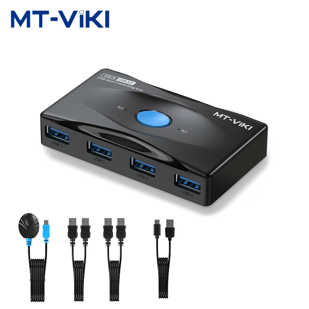 

MT-VIKI USB3.0 Switcher Two Computers Share Mouse Keyboard Switcher USB flash drive device 2 in 4 out Shareer With Cable