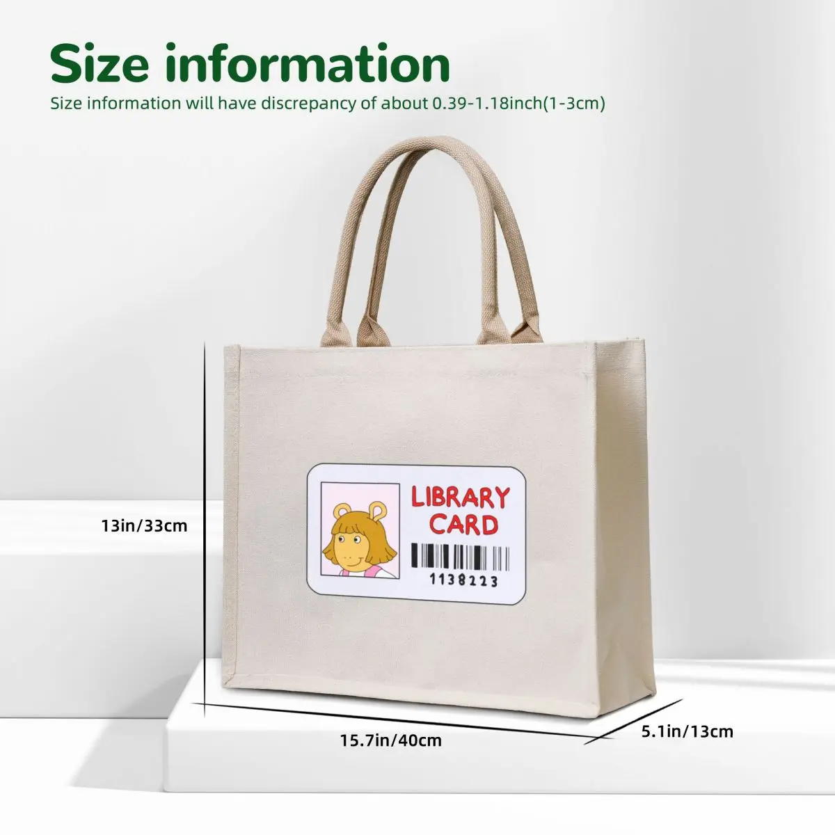 DW Library Card Tote Bag Canvas stote bag Shopper bag large size bags