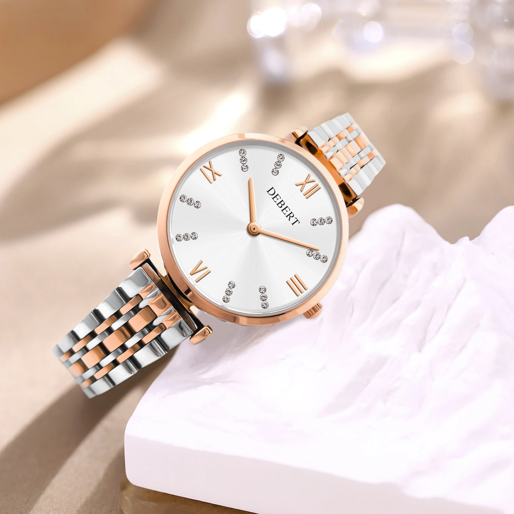 

Luxury Brand Rhinstone Watches for Women Fashion Stainless Steel Women Quartz Wristwatches Elegant Ladies Bracelet Watch
