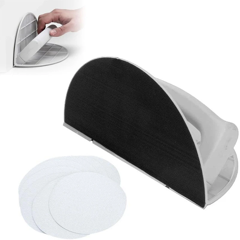 Drywall Corner Sander Right Angle Half Round Angle Grinding Tool 10pcs Sandpaper for Corner Wall Cleaning and Polishing