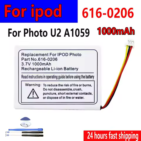 1000mAh Li-ion battery 616-0206 616-0183 Replacement For ipod Classic 4th Gen / Photo U2 A1059 20 40GB Battery