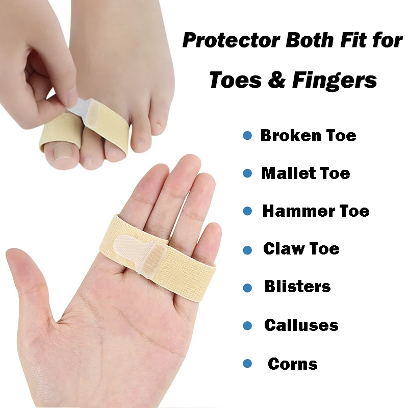 Pexmen 1/2/5/10Pcs Hammer Toe Straightener Wraps Toe Splints Bandages for Crooked & Overlapping Toes Separator