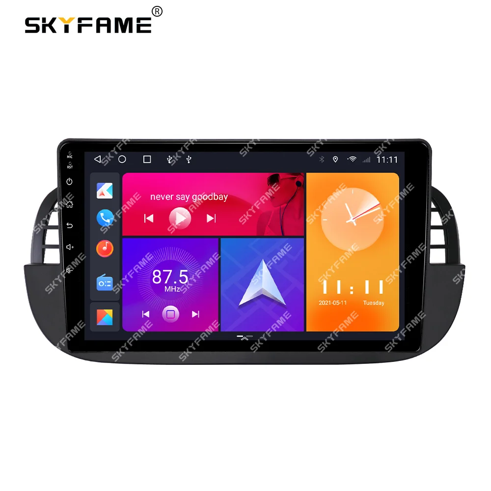 SKYFAME إطار السيارة فآسيا محول أندرويد راديو داش تركيب لوحة عدة لشركة فيات 500