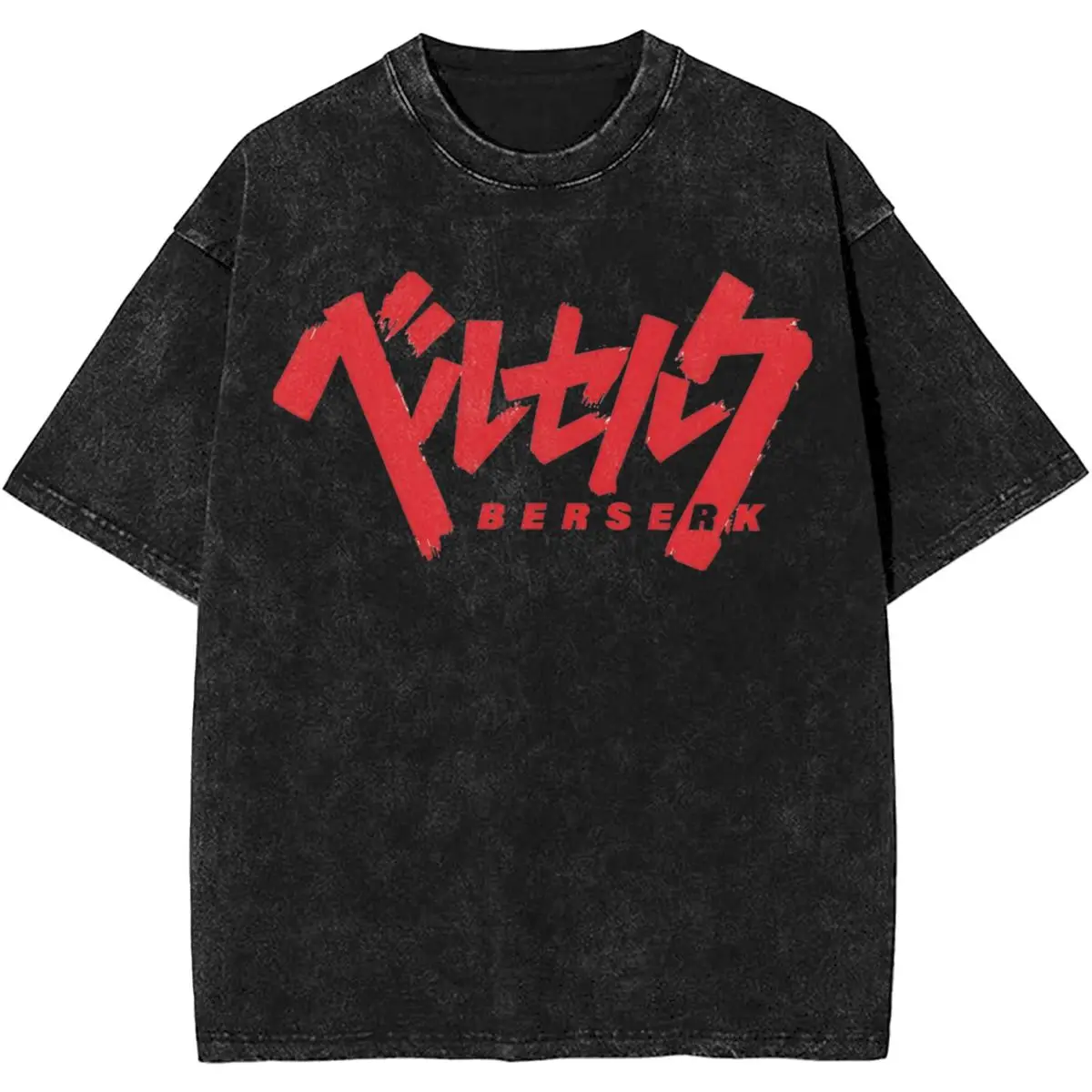 Berserk Anime Outfit Washed T Shirt for Men Women Streetwear Hip Hop T-Shirt Graphic Tees Cotton