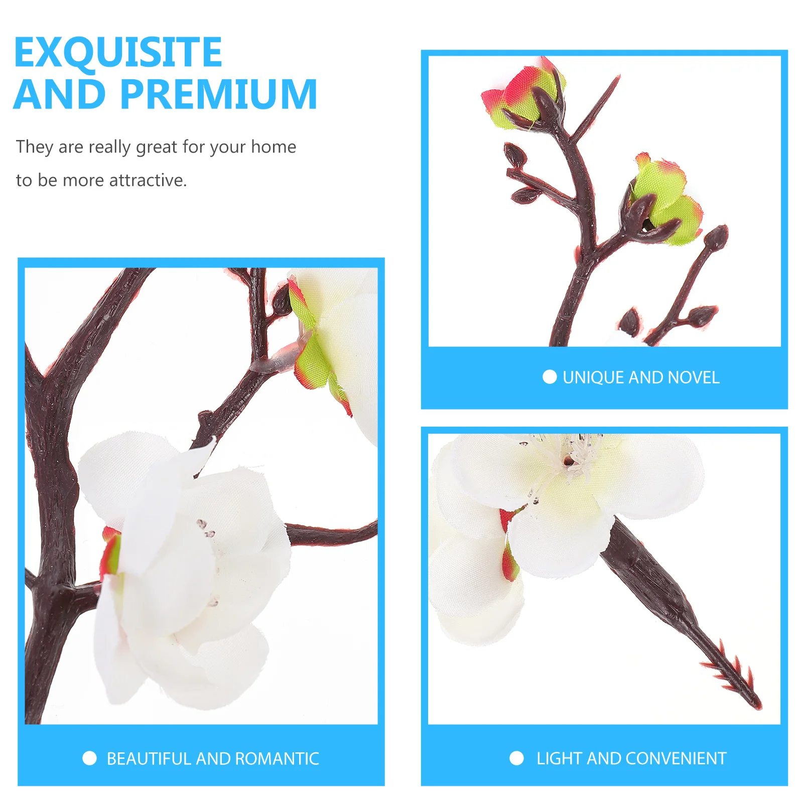 

5 pcs Simulated Wintersweet Flowers Artificial Fake Red Wintersweet For Home Wedding Party Decor Holiday Photography Household