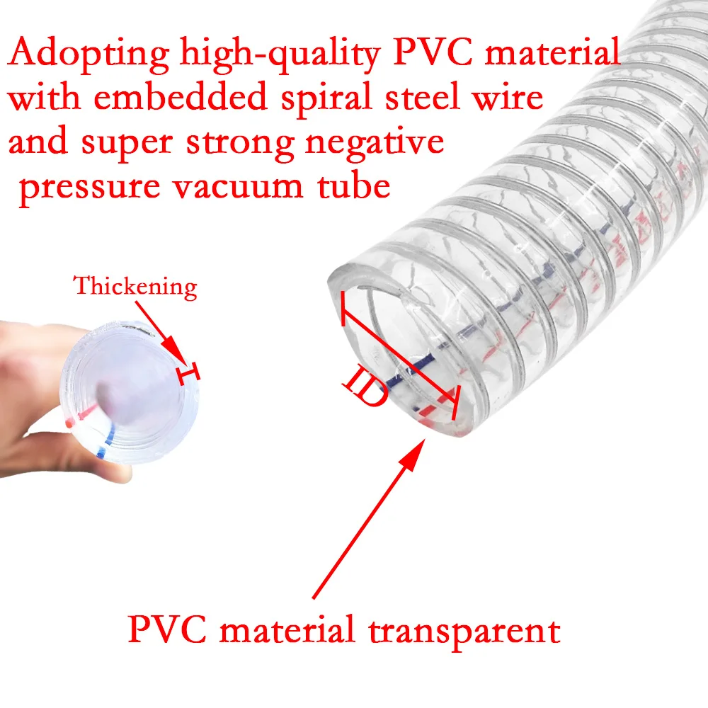 Multi purpose PVC transparent steel wire hose, oil delivery, anti freezing, thickening, vacuum negative pressure pipe