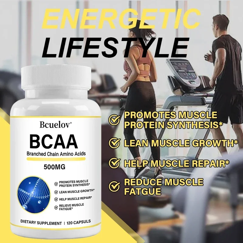 BCAA Supplement – Branched Chain Amino Acids Capsules – Enhance Strength and Energy Levels, Increase Muscle Mass