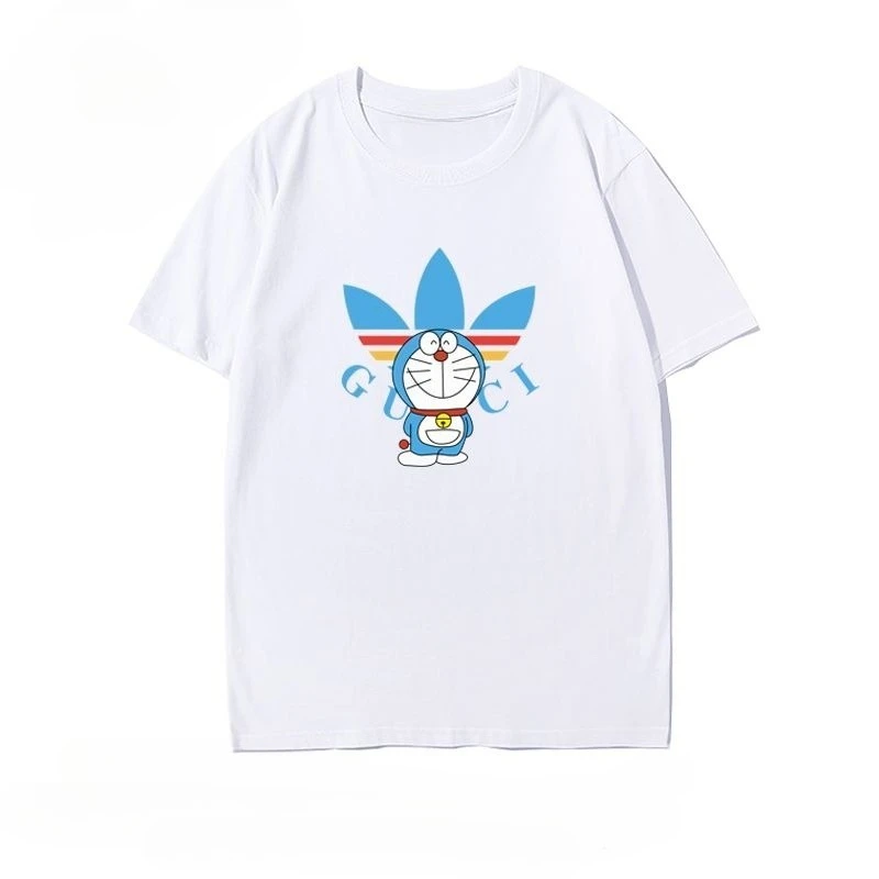 

Plus Size Short Sleeve T-shirt Women's Co Branded Trendy Brand Machine Cat Dingdang Cat Couple's Half Sleeve Loose T-shirt